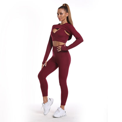 New Yoga Clothes Women's Tops Nude Butt Lift Pants Fitness Suits