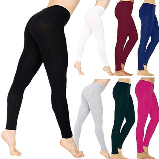 European And American New Ebay Amazon Wish Women's Solid Color Leggings Stretch Nine-Point Leggings Leggings