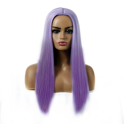 Women's Chemical Fiber Hair Wigs For Long Straight Dyed Hair