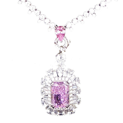 Zhou Hengfu Jewelry S925 Silver Cubic Zirconia Necklace Necklace Women